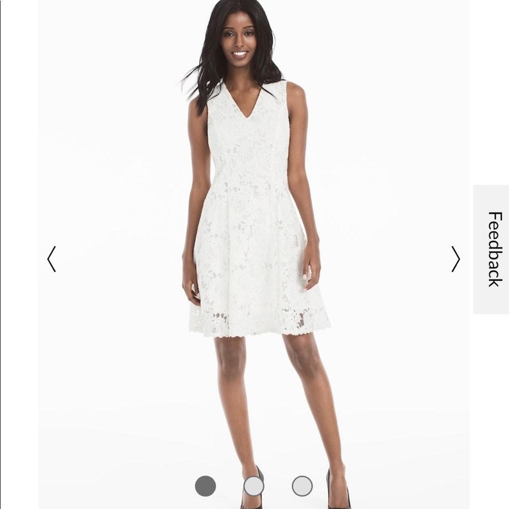 White lace a-line above knee dress!